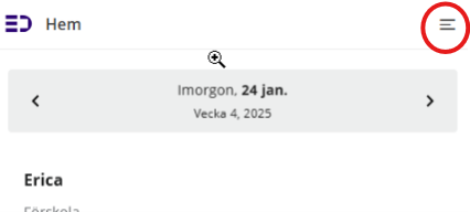 Bild som visar hur det ser ut i Tieto Education när du klickar på Frånvaro.