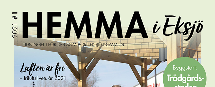Framsidan av tidningen Hemma i Eksjö